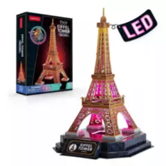 CUBICFUN - Puzzle 3D - Torre Eiffel LED Night Edition- CUBICFUN