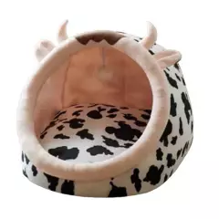 GENERICO - Cama Iglú Para Gatos Suaves y Cómodas Diseño Vaca M