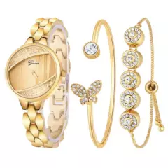 GENERICO - Lujoso reloj y pulseras de moda con diamantes de imitación para mujer