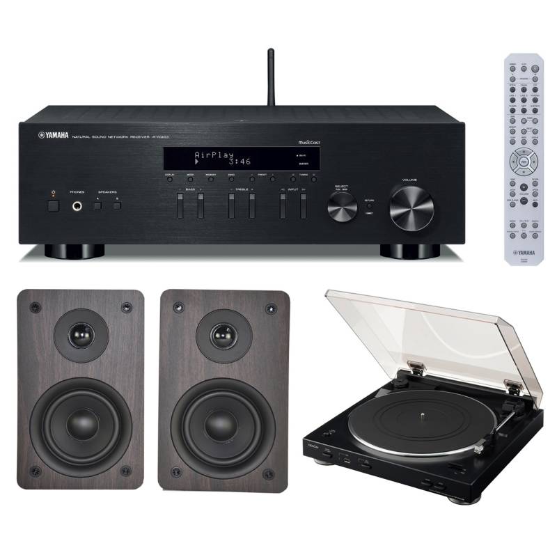  - Combo Audio - Stereo Receiver Receiver R-N303 + Parlantes  Hi Fi ST-701 + Tornamesa DP-200