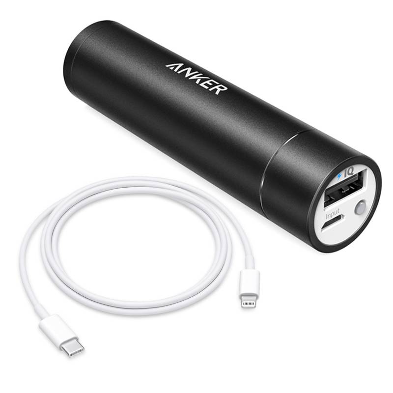  - Pack Batería Portatil Anker Powercore 3350 mah  + Cable Apple Lightning a Usb 1 metro