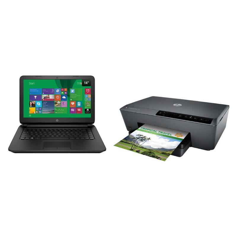  - Notebook AMD E1-2100 2GB 500GB +  Impresora Inalámbrica Officejet Pro 6230