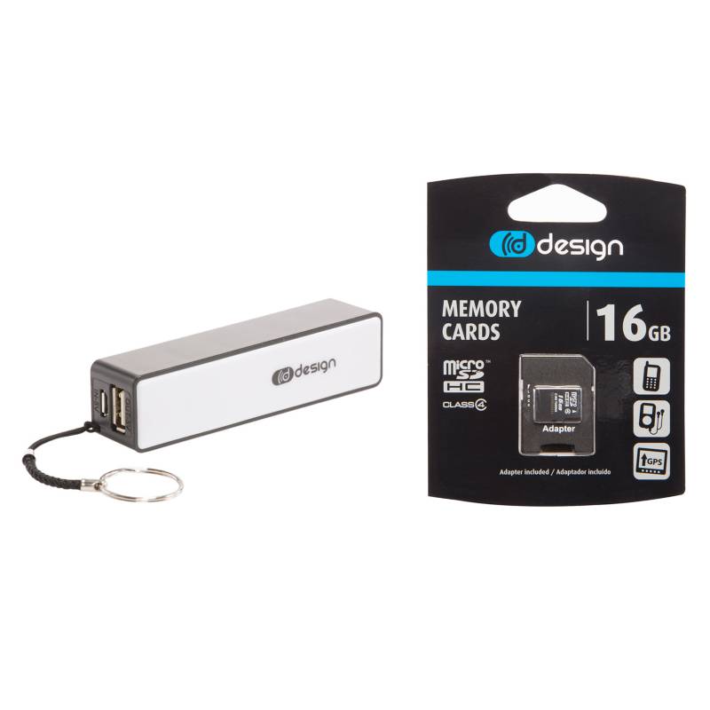  - Cargador Batería Power Bank + Tarjeta Micro SD 16GB