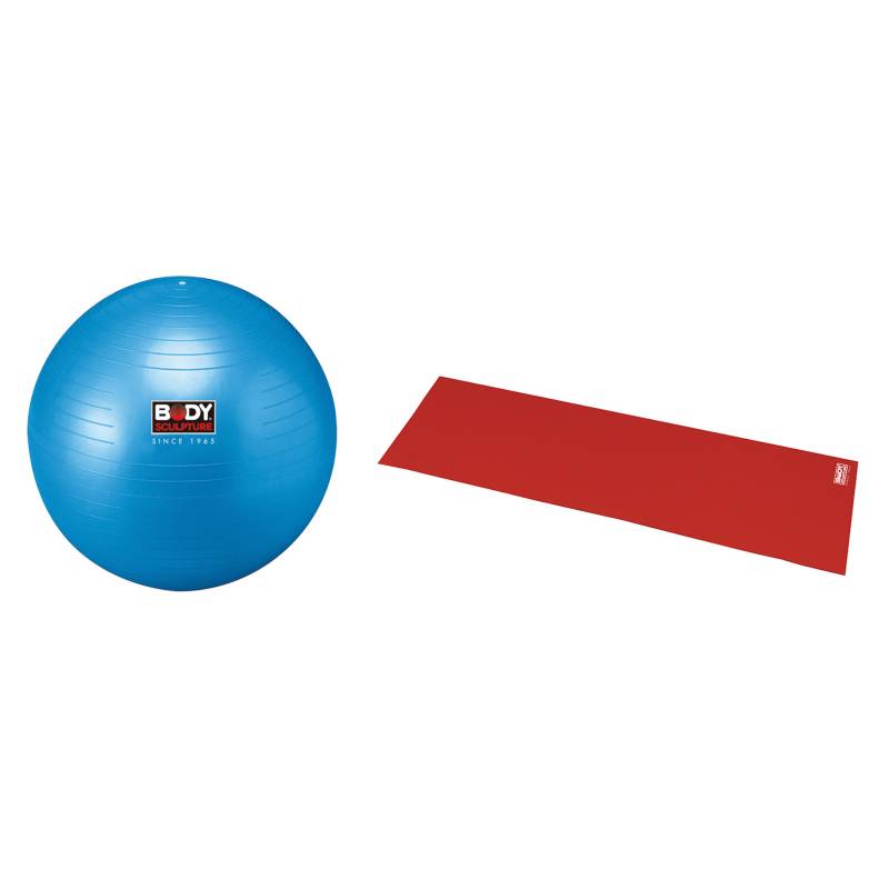  - Set de Balón Gym Ball 76 cm + Colchoneta de Yoga Roja