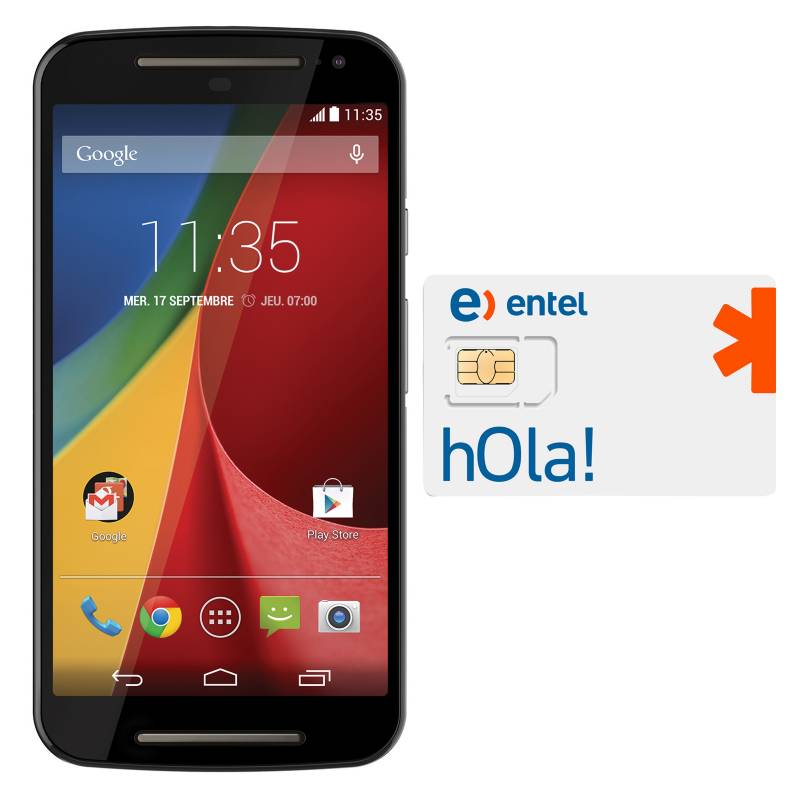  - Pack Smartphone Moto G 2da Generación Negro Liberado + SIM Card Entel