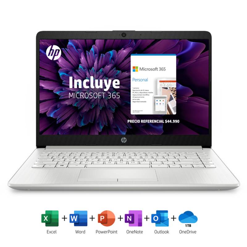 HP - Notebook 14-cf2052la Intel Core i3 8GB RAM 256GB SSD 14" + Microsoft 365 Personal