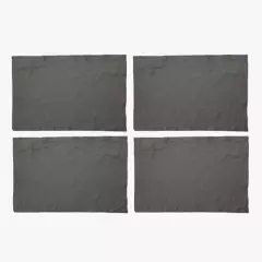 BASEMENT HOME - Pack x4 Individuales Lino Gris
