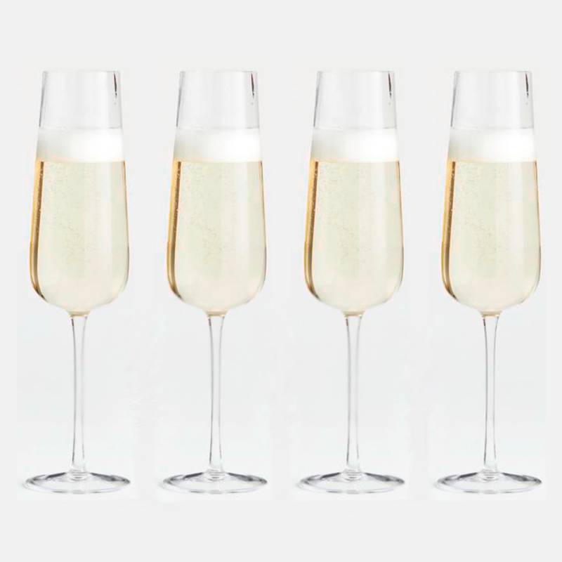 CRATE & BARREL - Set de 4 copas champaña Marion optic