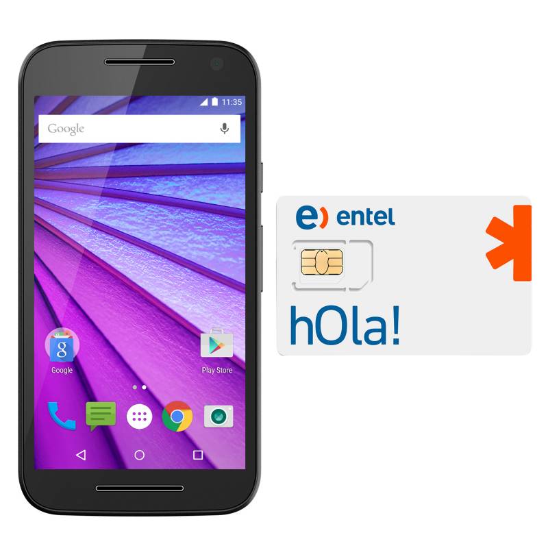  - Smartphone Moto G 3era Generación Negro + SIM Card Entel Prepago