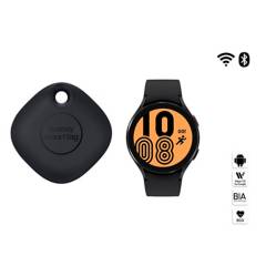 SAMSUNG - Galaxy Watch4 44 mm Black + Galaxy SmartTag Basic Pack 1
