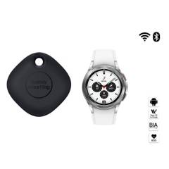 SAMSUNG - Galaxy Watch4 Classic 42 mm Silv + Galaxy SmartTag Basic Pack 1