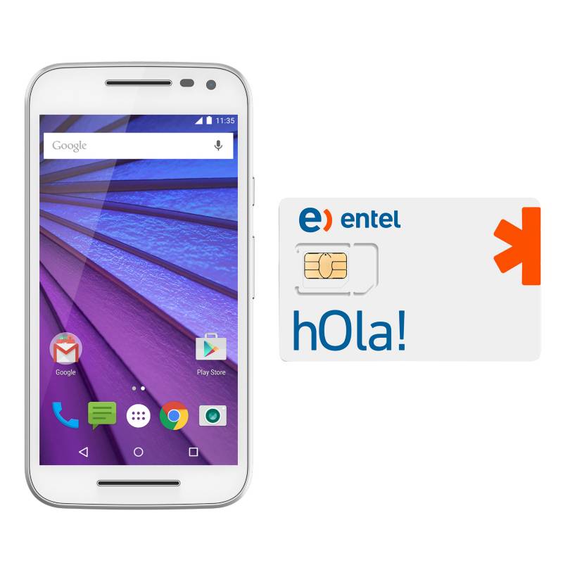  - Smartphone Moto G 3era Generación Blanco + SIM Card Entel Prepago