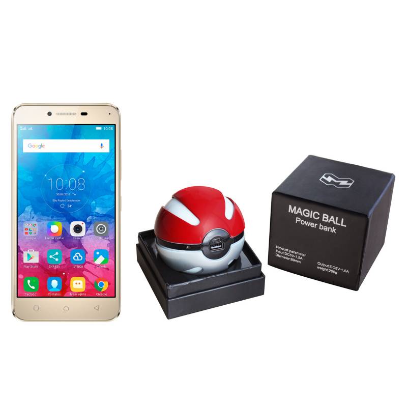  - Smartphone Vibe K5 Dorado Liberado + Powerbank Pokebola Magic 6,000 mAh