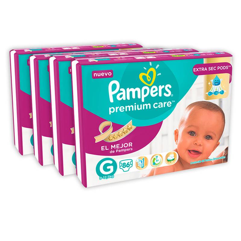  - Pack x 4 Pampers Premium Care Grande 86