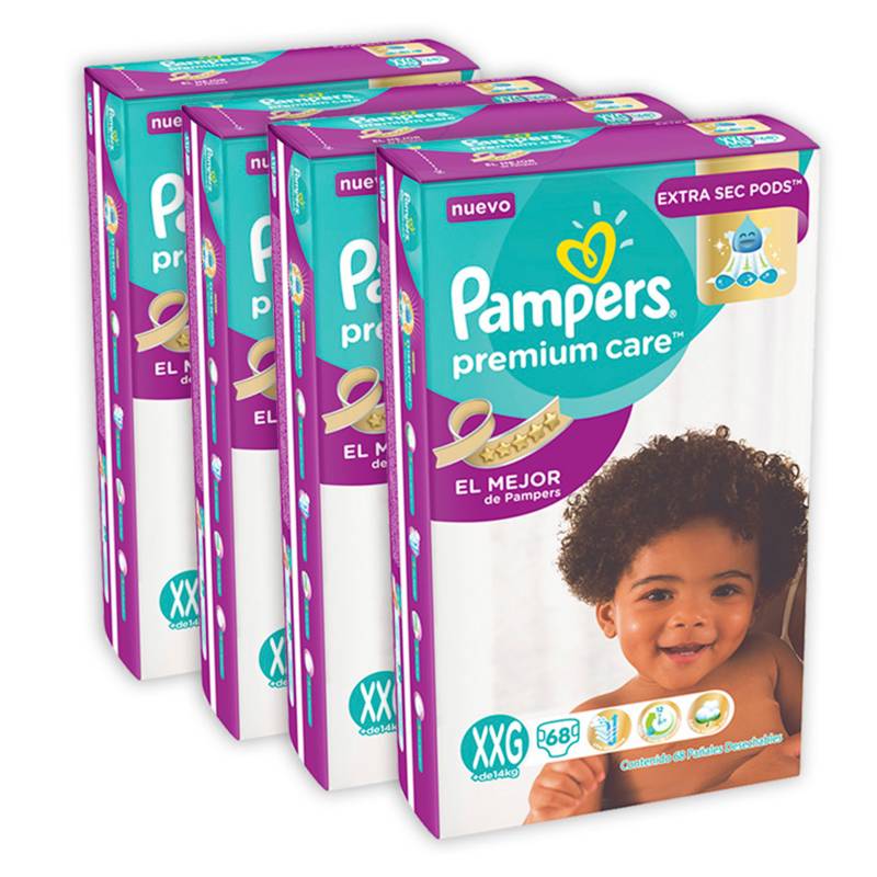  - Pack x 4 Pampers Premium Care XXG 68
