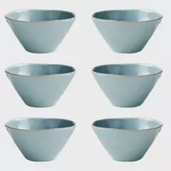 CRATE & BARREL - Set 6 Bowls Cereal Marin Azul