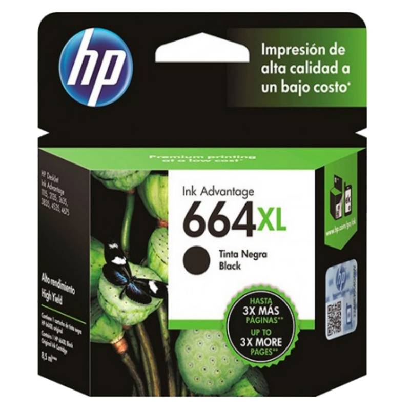 HP - Cartucho 664 XL negro