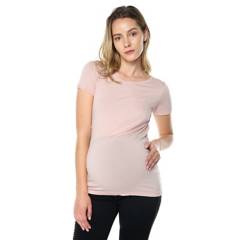 MOMS CLOSET - Camiseta maternidad mng corta palo rosa