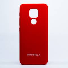 Carcasa Moto E7 Plus Silicone Case Rojo