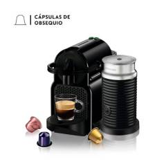 Nespresso - Cafetera con Cápsula Inissia Negra con Espumador de Leche