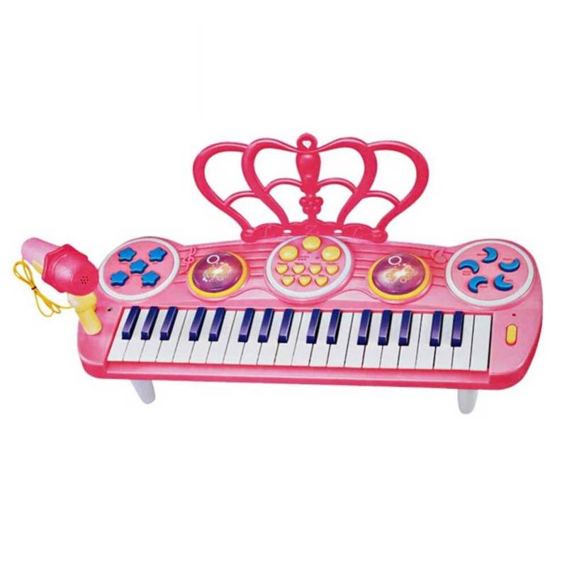 Danki - Teclado organeta piano 3708 acordeon musical rosa
