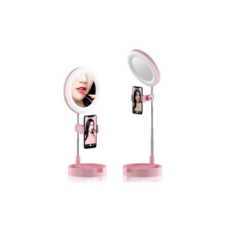GENERICO - Aro de luz led con espejo maquillaje tiktok youtub