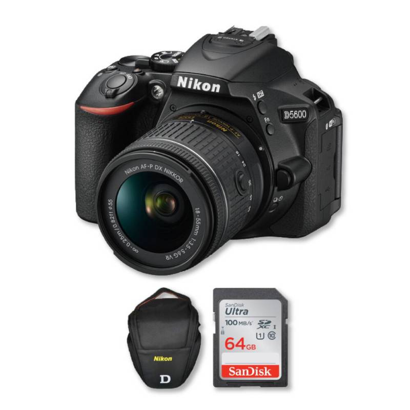Nikon - Nikon d5600 con lente 18-55mm + memoria + bolso