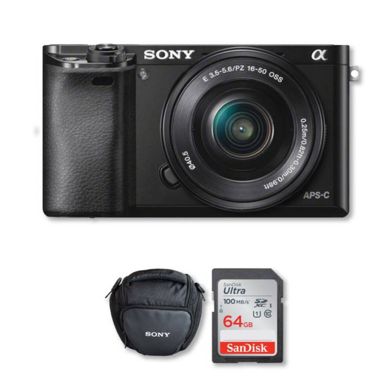 Sony - Sony a6000 + lente 16-50mm + memoria 64gb + bolso