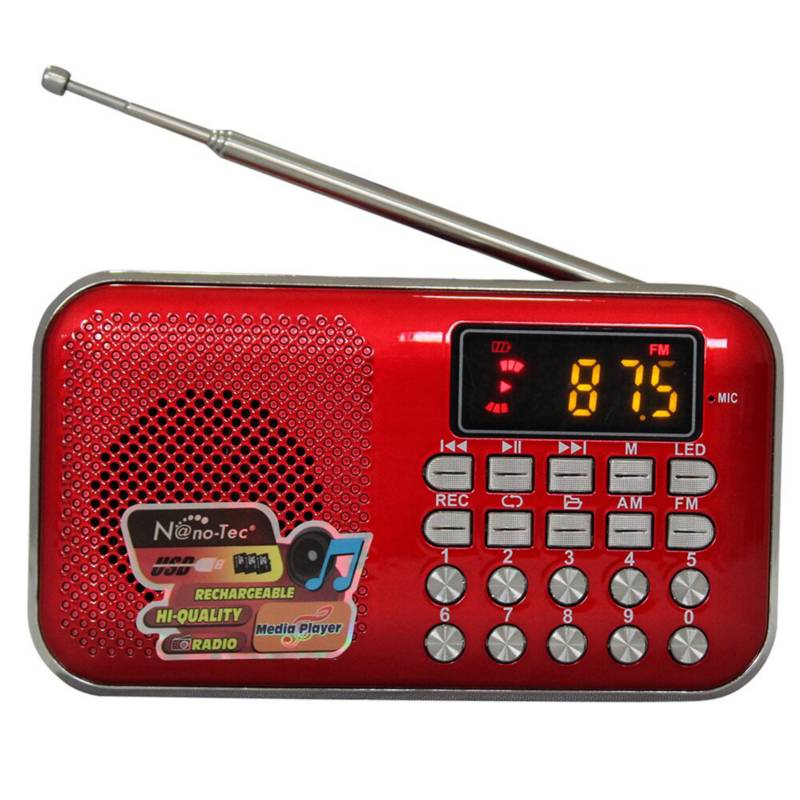 NANOTEC - Radio parlante digital portatil recargable con am