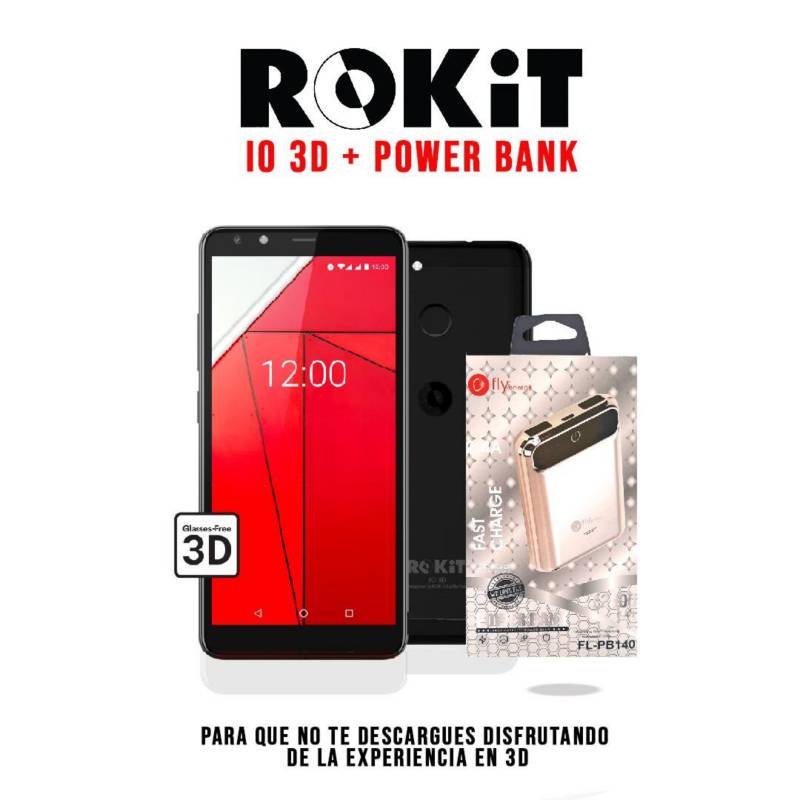  - Celular Rokit io 3d 16gb + power bank