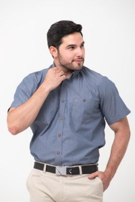 Camiseta Para Hombre Manga Corta Azul Marca L&H L Y H