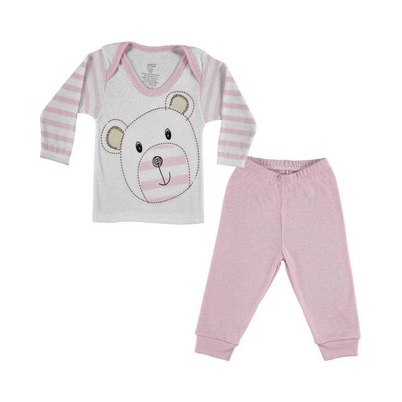 Pijama Vaquita Térmica Para Bebe Niña 0 - 3 MESES rosado