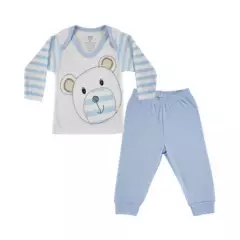 MUNDO BEBE - Pijama bebe dos piezas azul niño para bebé