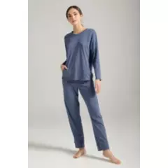 OPTIONS INTIMATE - Pijama Pantalon Largo  Options Intimate Color Azul Ref. 1589031