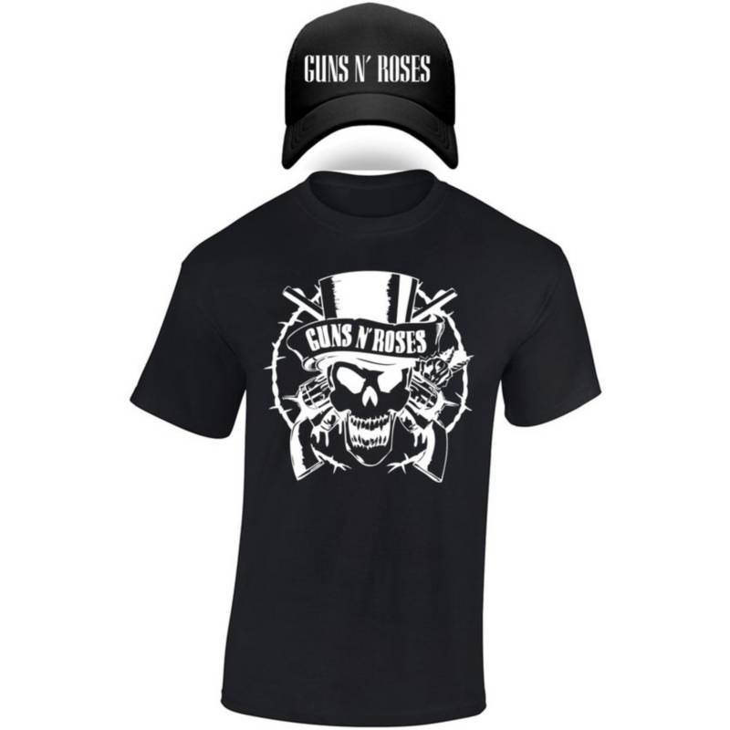 GENERICO - Camiseta  gorra combo guns and roses rock banda
