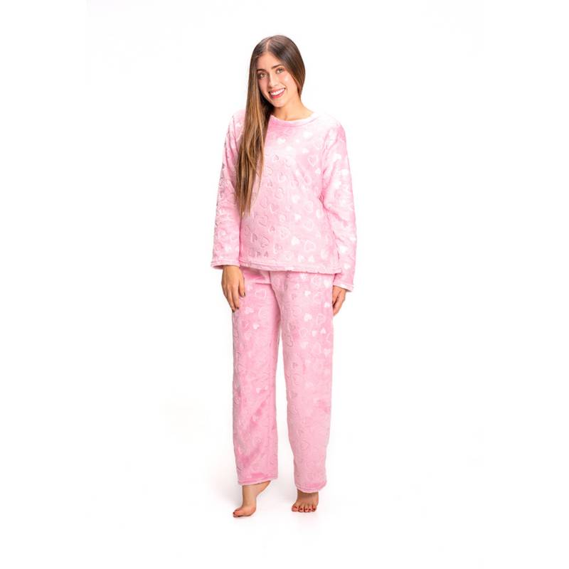 Pijama Térmica Para Mujer Rosada (Sensación Piel de Conejo) ROMANELLA | falabella.com