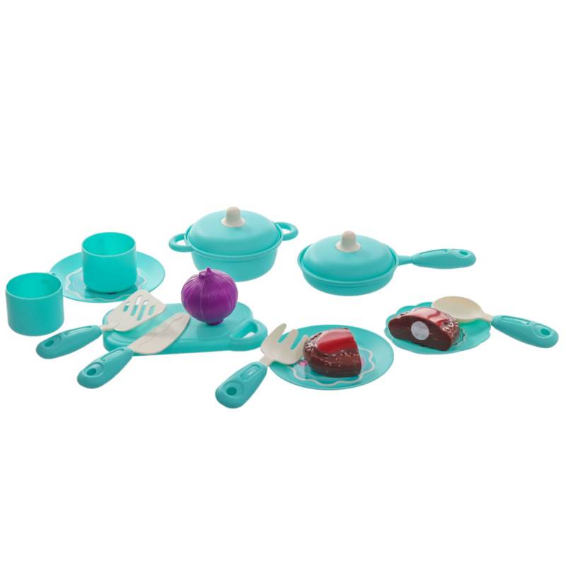 MONKEY BRANDS - Kit de cocina de juguete para niños con 18 accesorios