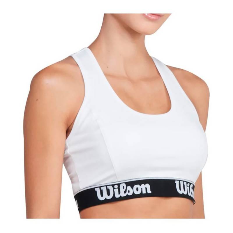 WILSON - Top Deportivo Mujer Wilson Elástico Brasier Sujetador Blanco