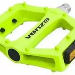 VENZO - Pedales Bicicleta Venzo MTB en aluminio 9/16 Verde Neon Con Taches