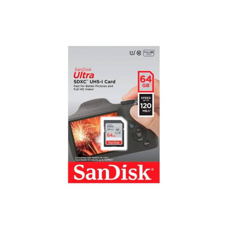 SANDISK - Memoria sandisk sd ultra sdhc uhs-i 64 gb 120 mb/s c10 u1