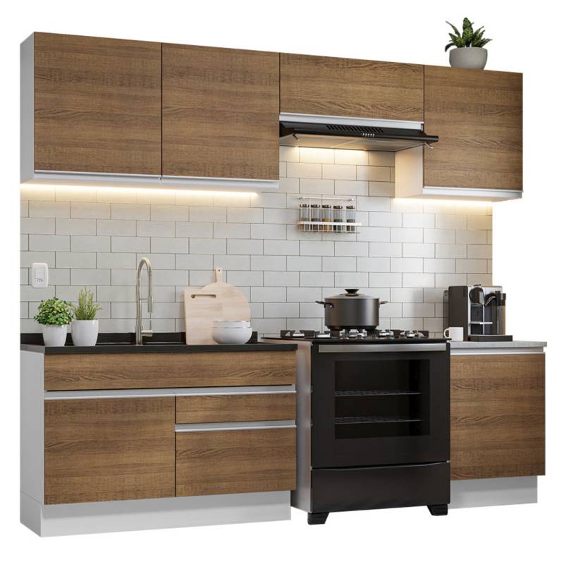 Armario de Cocina Completo 293cm Emilly Madesa - Marrón/Blanco Madesa  Emilly Cocina Integral Mueble de Cocina