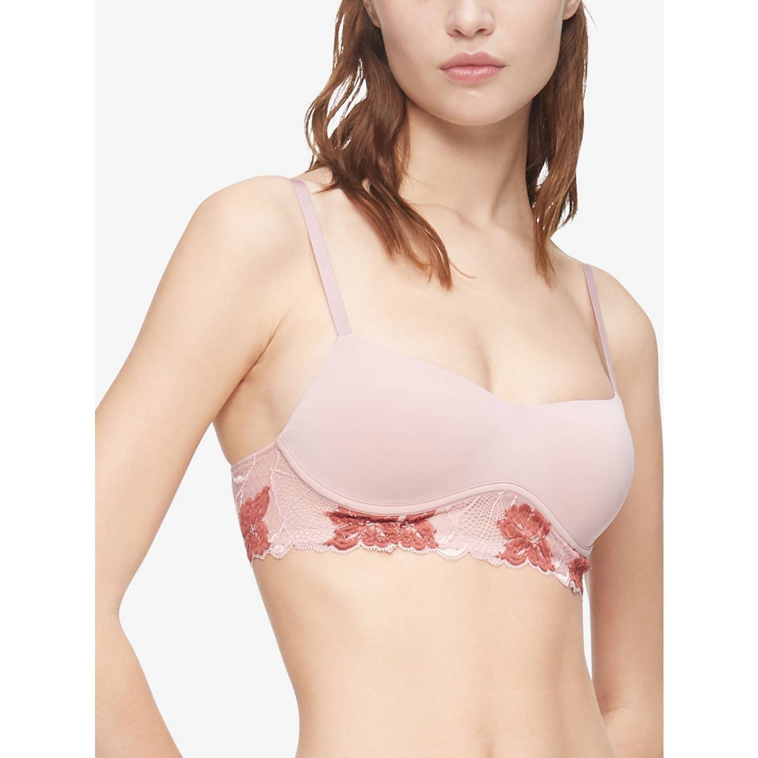 Bralette Microfibra Forrada Sin Varillas Mujer Rojo Calvin Klein