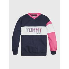 TOMMY HILFIGER - Sudadera Color Block Con Logo Bordado Niña  Tommy Hilfiger