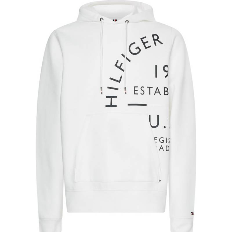 Sudadera De Hombre Blanca Con Capucha Y Logo Tommy Hilfiger