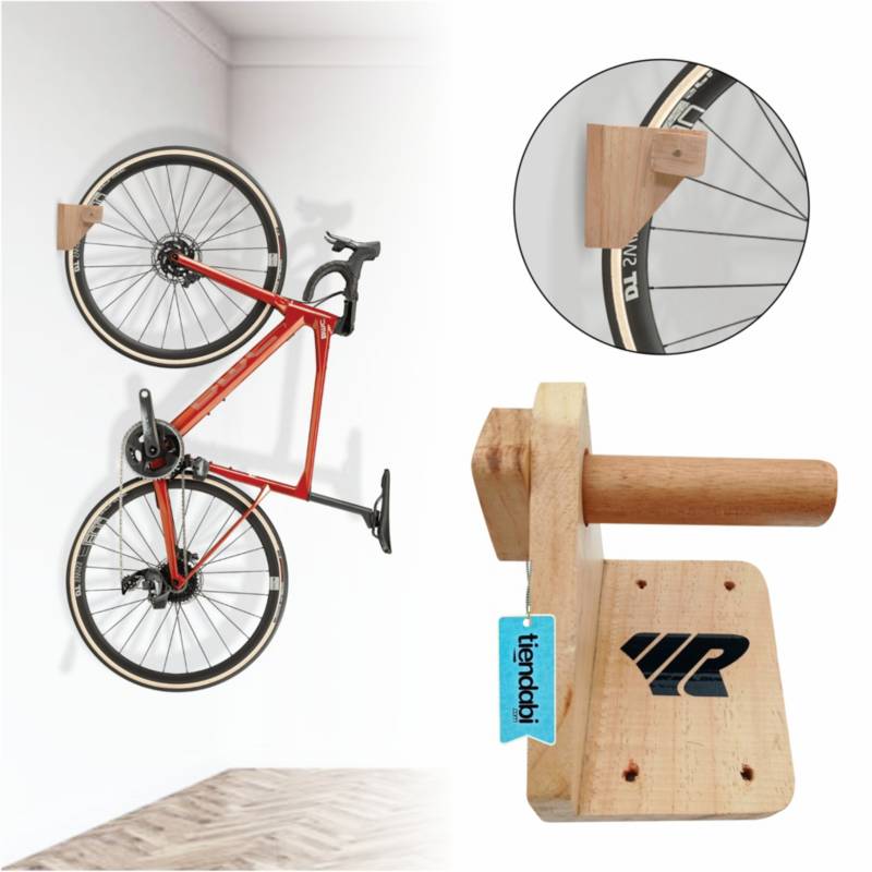 Soporte de pared para bicicletas de madera / portabicicletas de pared /  soporte para bicicletas de madera / almacenamiento interior de bicicletas -   España
