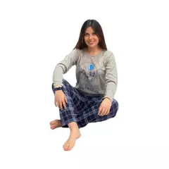 GENERICO - Pijamas mujer pantalon largo y camisa manga larga