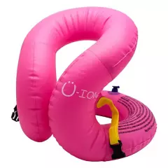 SUNCLUB - Chaleco flotador inflable de seguridad para niños fucsia