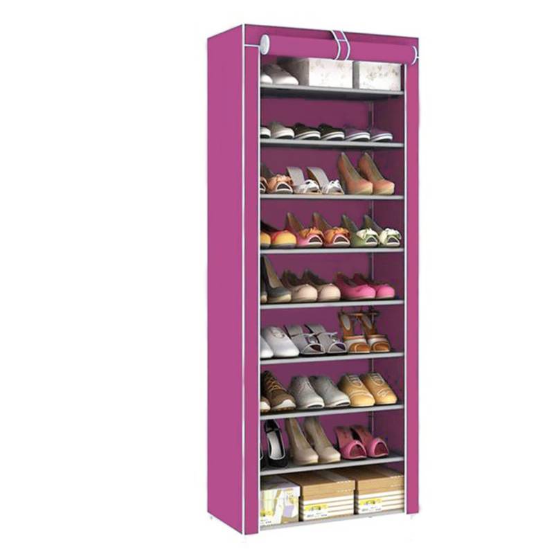 1 pieza Organizador rosado zapato almacenamiento minimalista no-tejido de  tela en forma de Z zapato estante con almacenamiento para piso con casa, Moda de Mujer