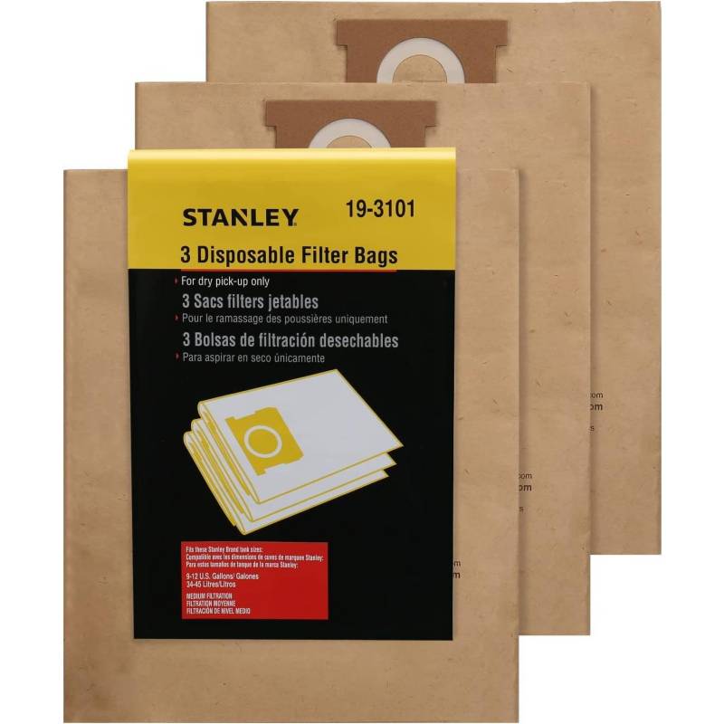 BOLSAS PARA ASPIRADORA 34-35 LTS 3 UDS STANLEY 19-3101