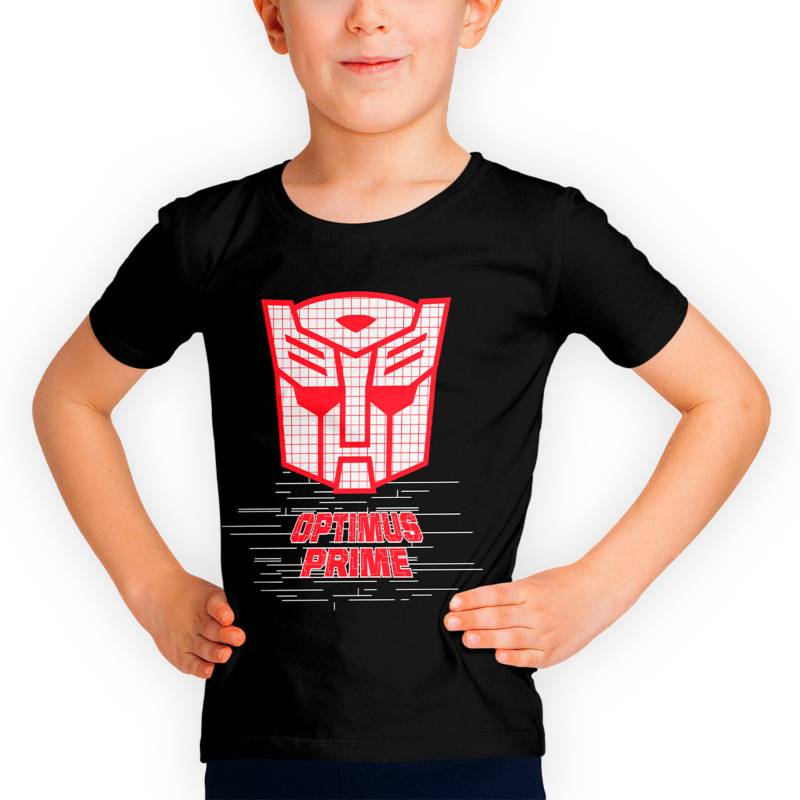 Camiseta Manga Corta Negra Logo Niño Transformers. GENERICO